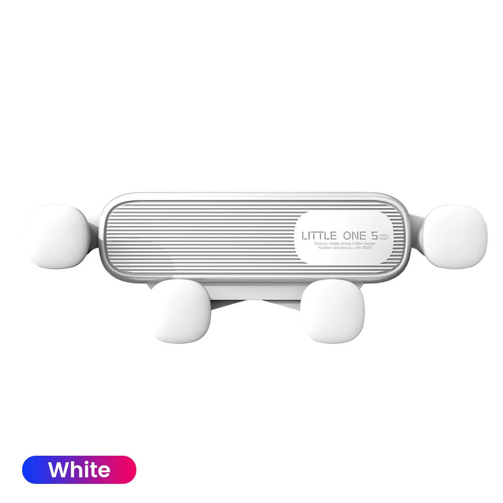 WHITE Color Gravity Car Phone Holder Air Vent Mount Universal
